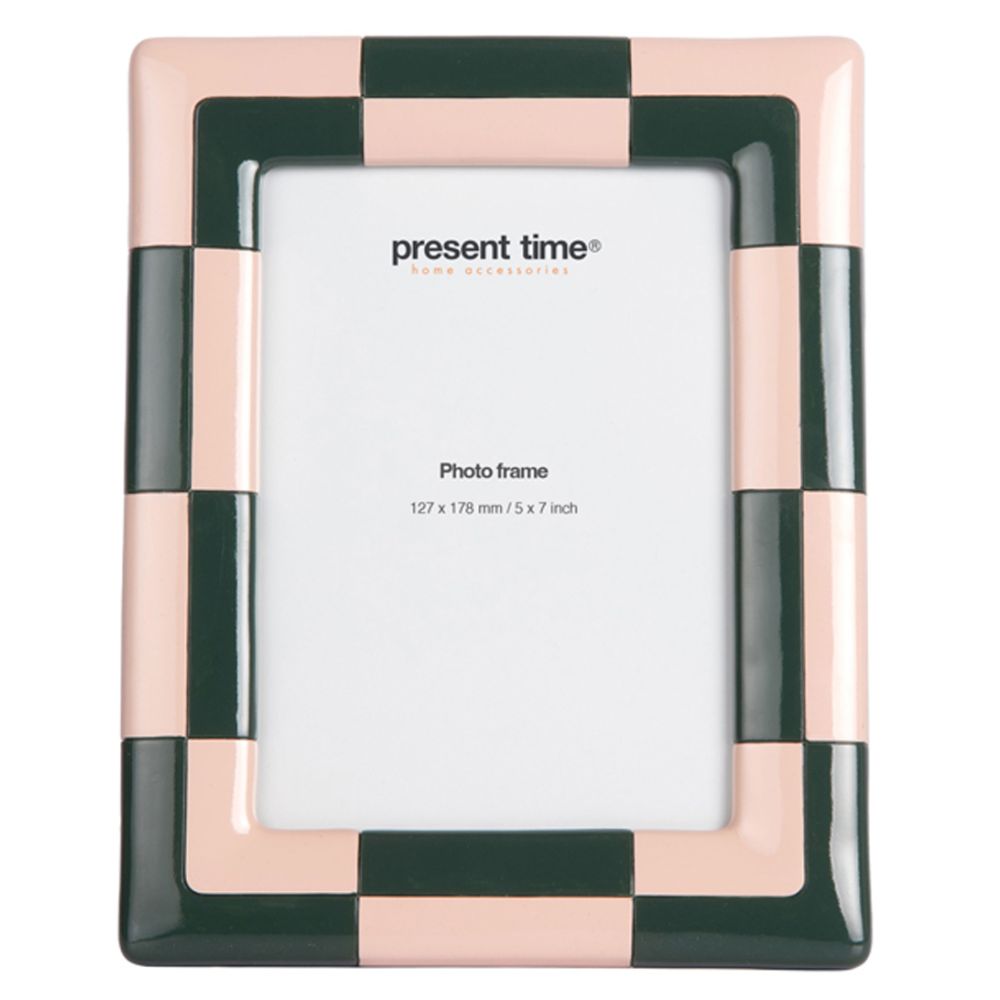 Present time-Photo Frame Firenze Large Alpine Green/Soft Pink