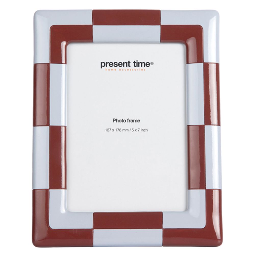 Present Time Photo Frame Firenze Large Burgundy Red/Soft Blue