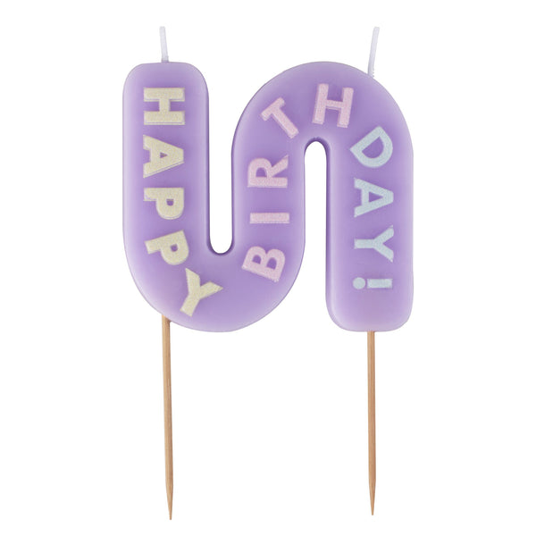 Happy Birthday Cake Candles - Purple