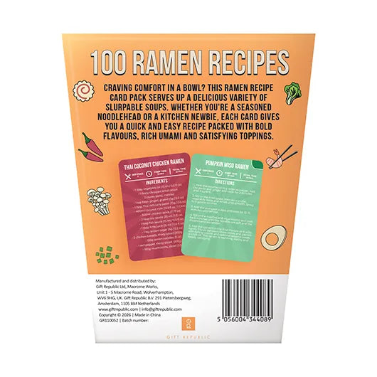 Ramen Recipes – 100 Flavourful Ramen Dishes in a Fun Recipe Card Pack