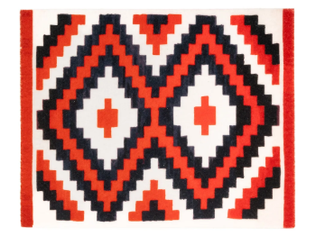 Plant Rug - Red & White