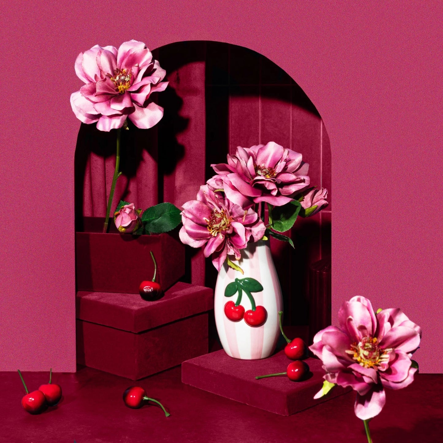Sass & Belle - Handpainted Cherry Vase