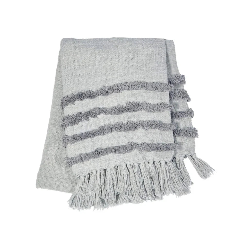 Sass & Belle - Tufted Grey Blanket Throw