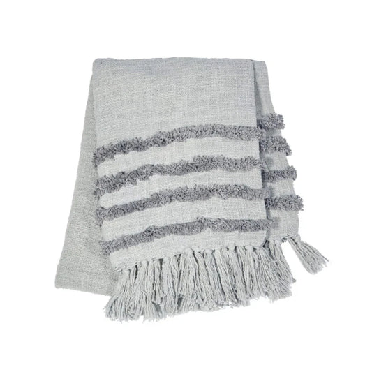 Sass & Belle - Tufted Grey Blanket Throw