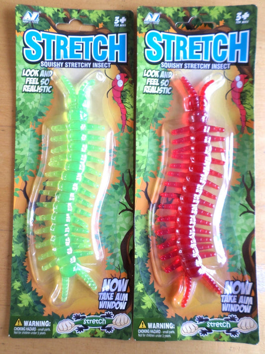 Green Stretchy Sticky Centipede Toy Squishy Gel Bug