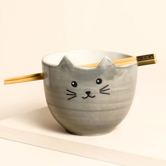 Sass & Belle - Cat Noodle Bowl & Chopsticks