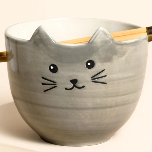 Sasa & Belle Cat Noodle Bowl - With Chopsticks