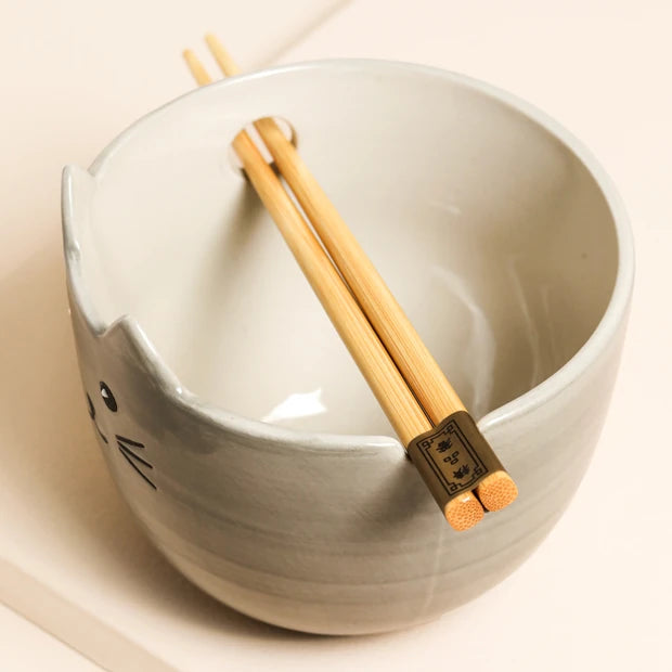 Sasa & Belle Cat Noodle Bowl - With Chopsticks