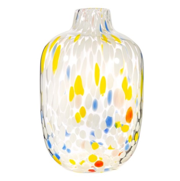 Large Speckled Glass Vase - Multicoloured