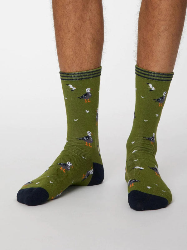 Men's Pesca Bamboo Socks -Olive Green