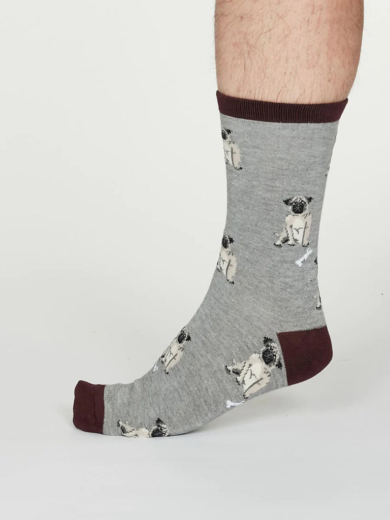 Men's Lyman Dog Socks - Mid Grey Marle