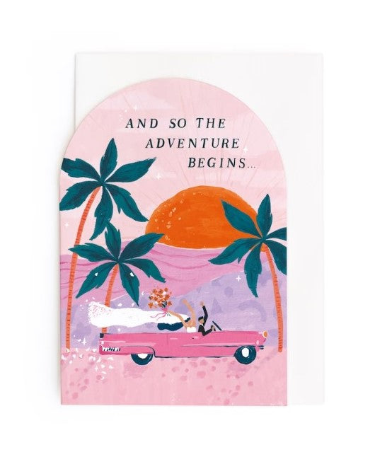 The Adventure Begins Wedding Card