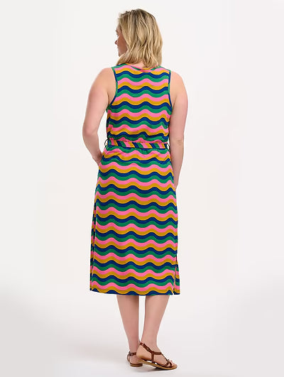 Sugarhill -  Rory Jersey Midi Dress Multi Rainbow Waves