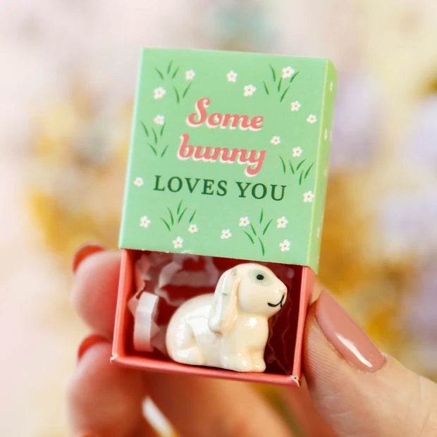 Lisa Angel - Tiny Matchbox Ceramic Bunny Token