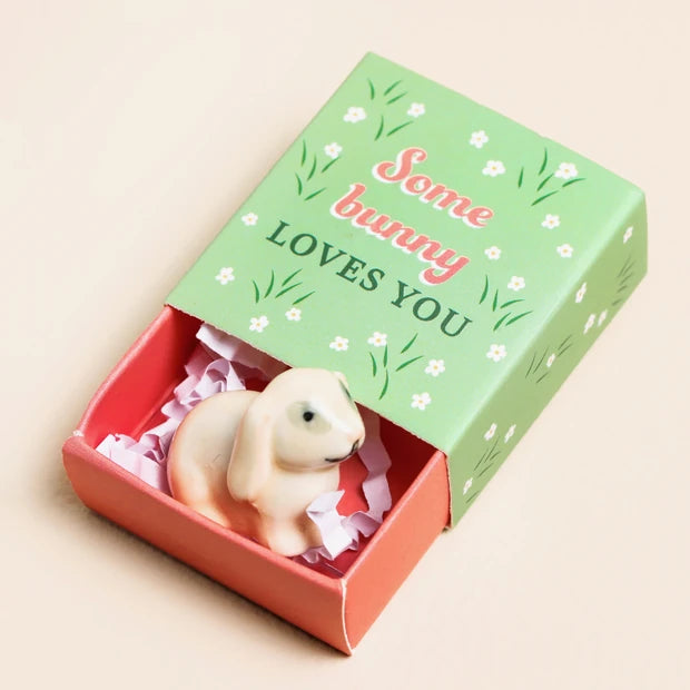 Lisa Angel - Tiny Matchbox Ceramic Bunny Token