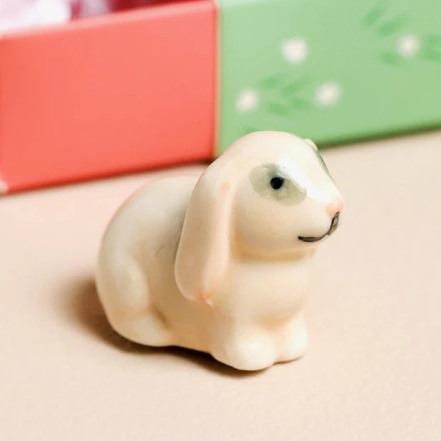 Lisa Angel - Tiny Matchbox Ceramic Bunny Token