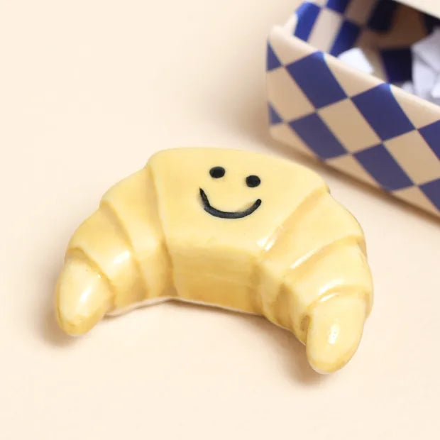 Tiny Matchbox Ceramic Croissant Token