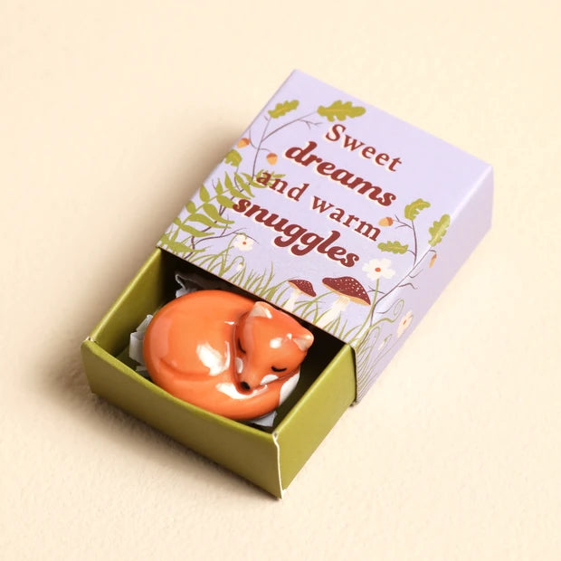 Lisa Angel - Tiny Matchbox Ceramic Highland Fox Token