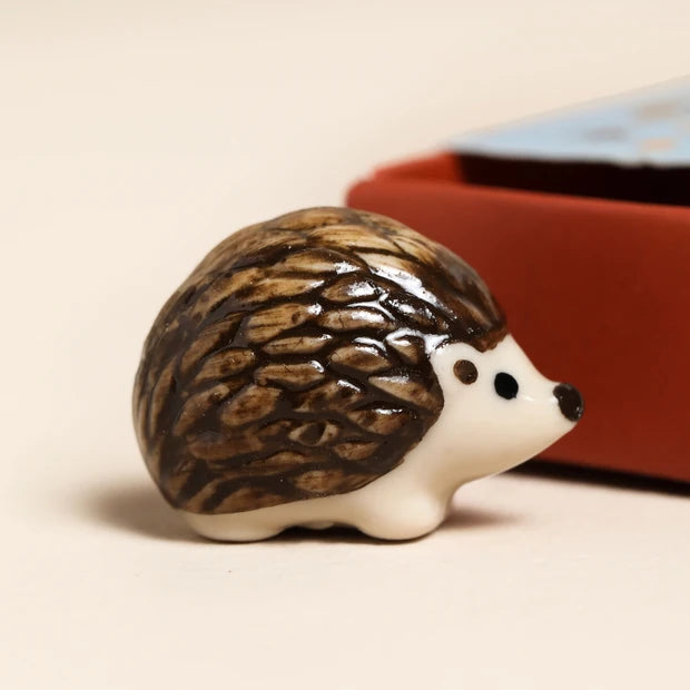 Lisa Angel - Tiny Matchbox Ceramic Hedgehog Token