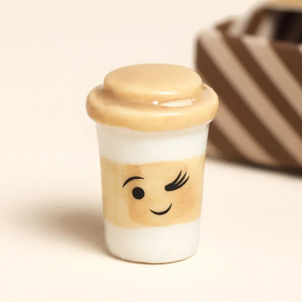 Tiny Matchbox Ceramic Latte Token