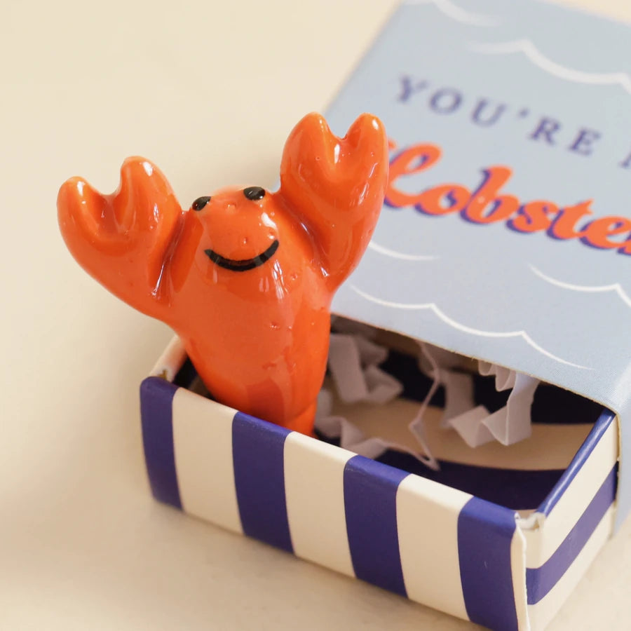 Tiny Matchbox Ceramic Lobster Token