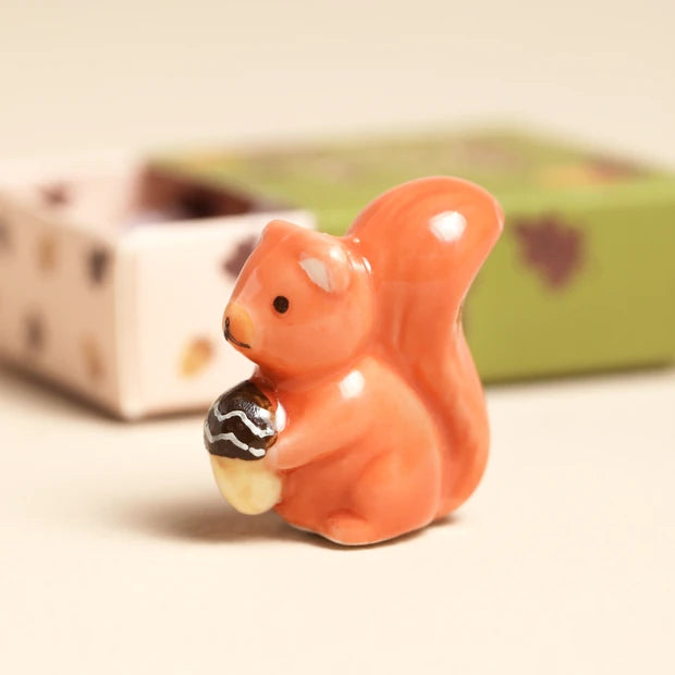 Lisa Angel - Tiny Matchbox Ceramic Squirrel Token