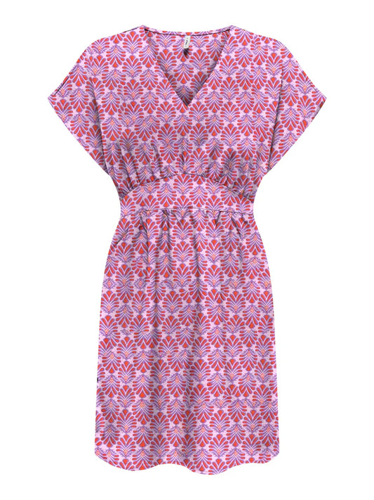 ONLY-  ONLNOVA LIFE VIS S/S MACEY DRESS AOP