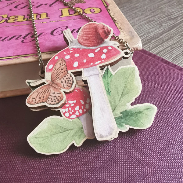 Mushroom necklace birthday Card