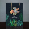 Seahorse necklace birthday Card
