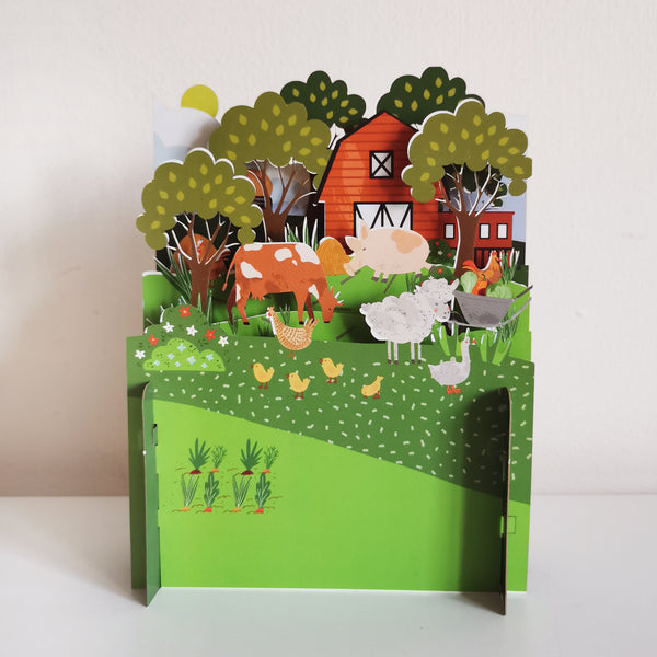 farm pop out birthday Card