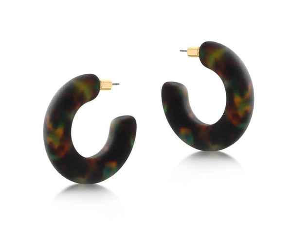 Amy Matte Resin Hoop Earrings - Big Metal London