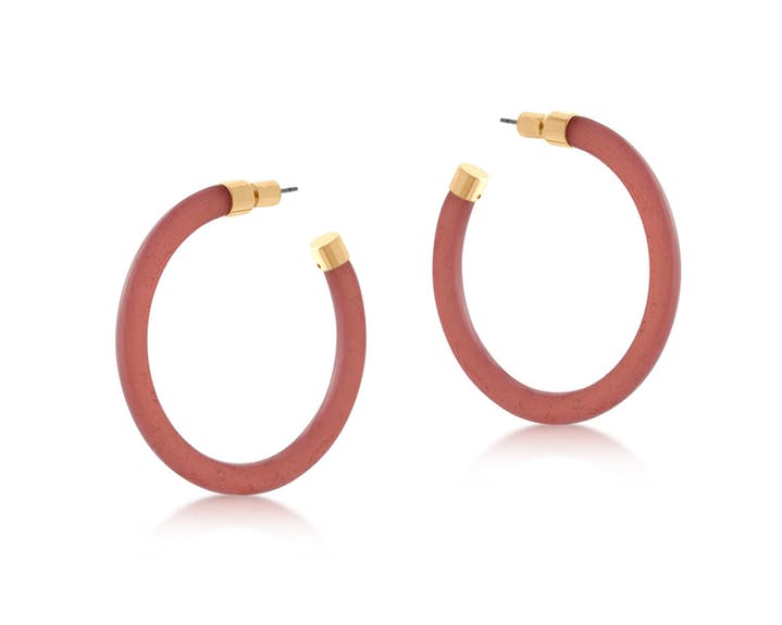 Elle Resin Metal Hoop Earrings -  Big Metal London