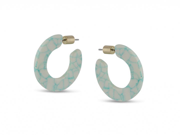 Annabelle Resin Hoops White/Green - Big Metal London