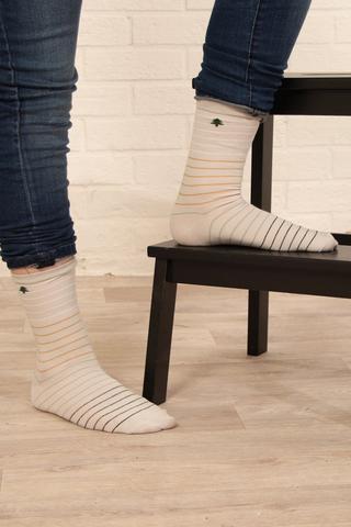 Mens Green Stripe Bamboo Socks