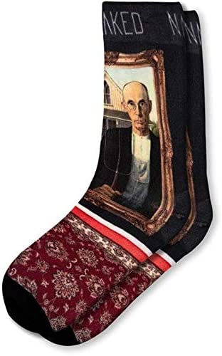 Naked Patterned Unisex Bamboo Socks / American Gothic Farmer