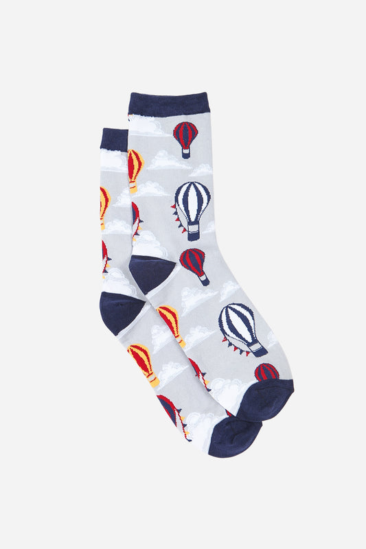 Women's Hot Air Balloon Print Bamboo Socks
