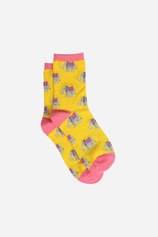 Women's Elephant Print Bamboo Socks