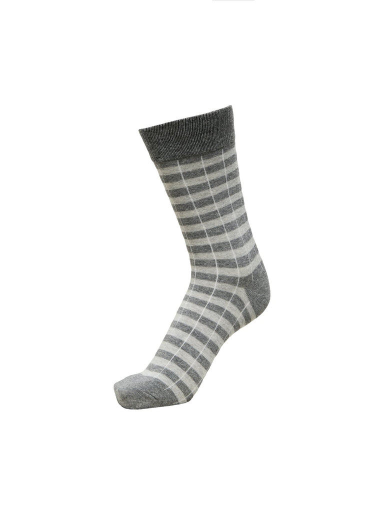 Men's Selected Homme Small Stripes Socks - Dark Grey