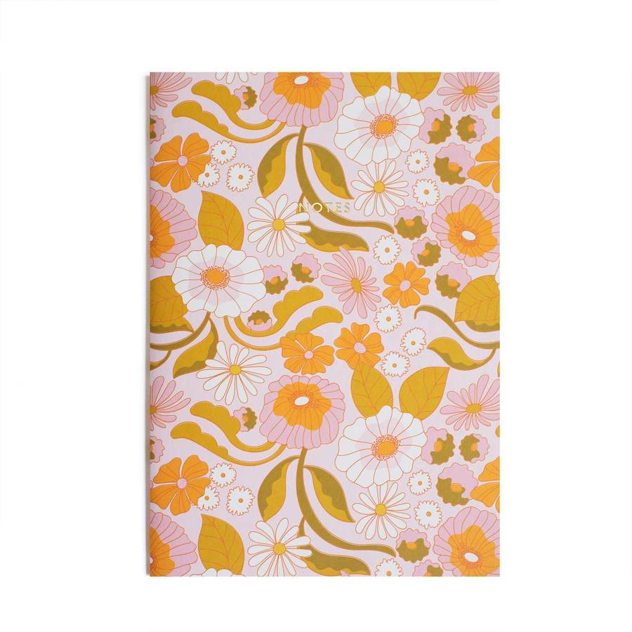 60's Retro Floral A4ish Notebook