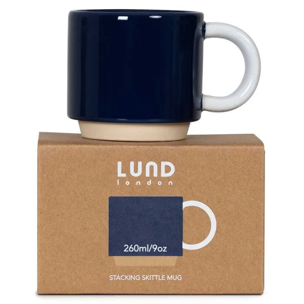 Lund Skittle Stacking Mug - Indigo and White