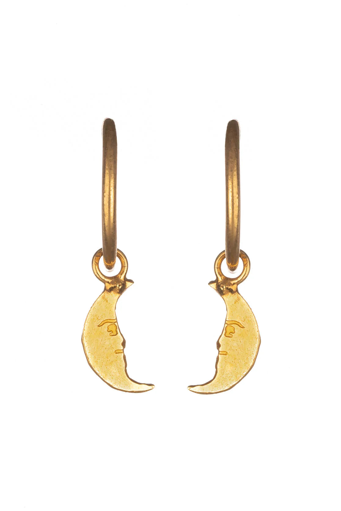 Amanda Coleman Gold Moon Hoop Earrings