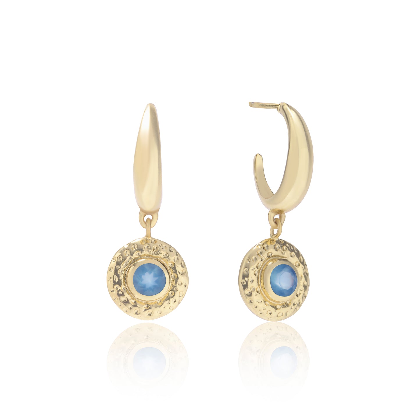 Azuni Luna Gemstone Hoop Earrings Gold