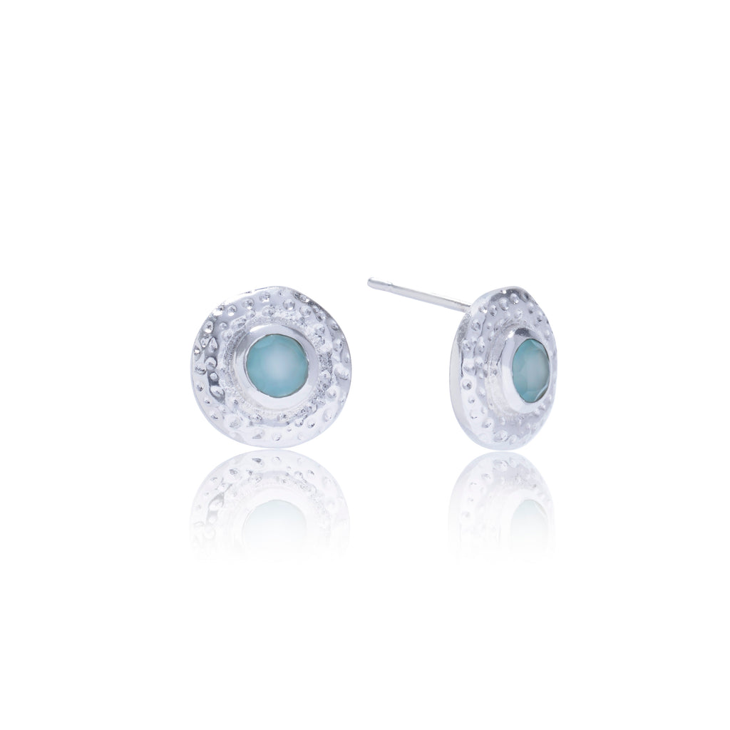 Azuni Luna Gemstone Stud Earrings Silver