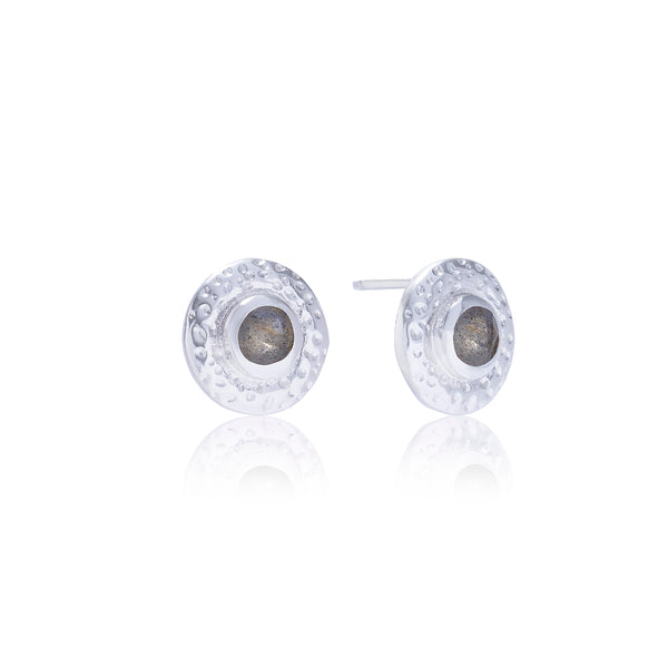 Azuni Luna Gemstone Stud Earrings Silver