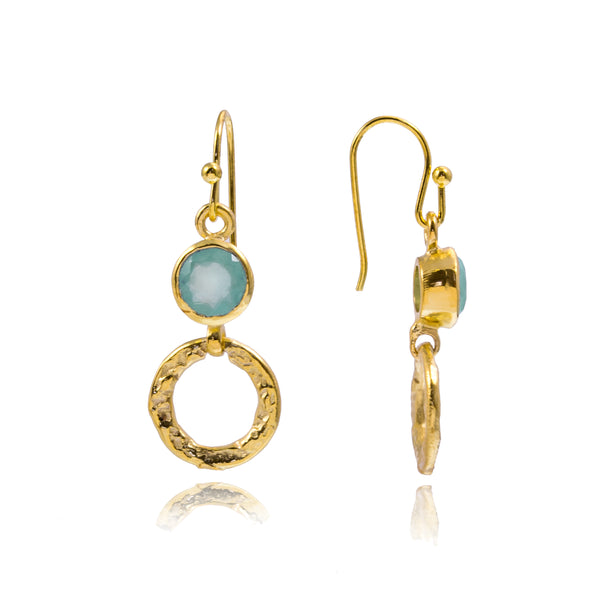 Azuni Larissa Gemstone Earrings Gold