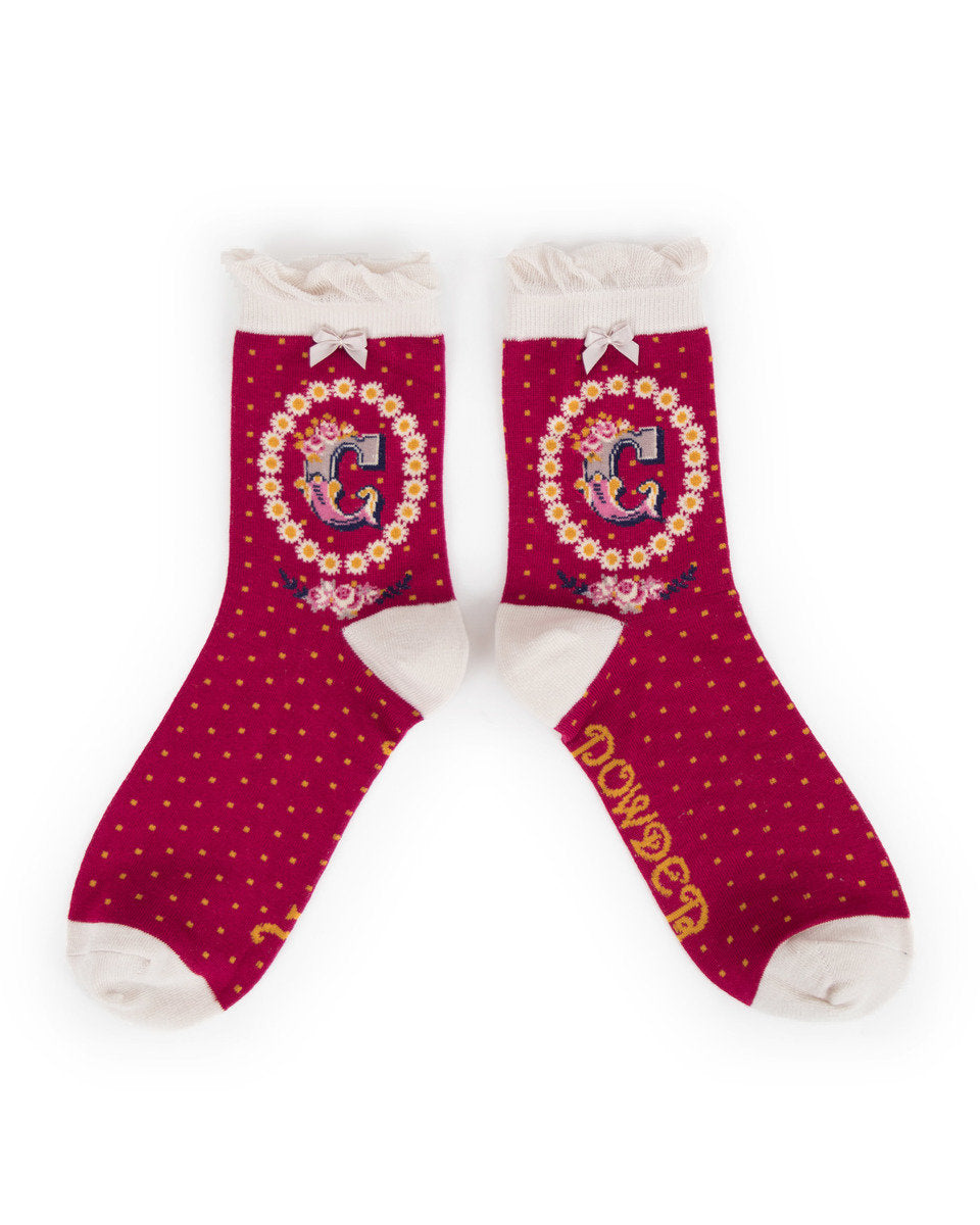 A-Z Alphabet Ankle Socks by Powder Designs