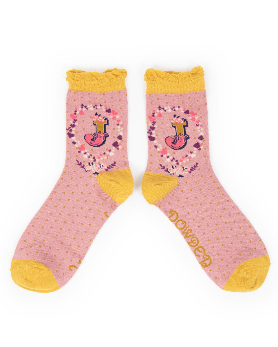 A-Z Alphabet Ankle Socks by Powder Designs