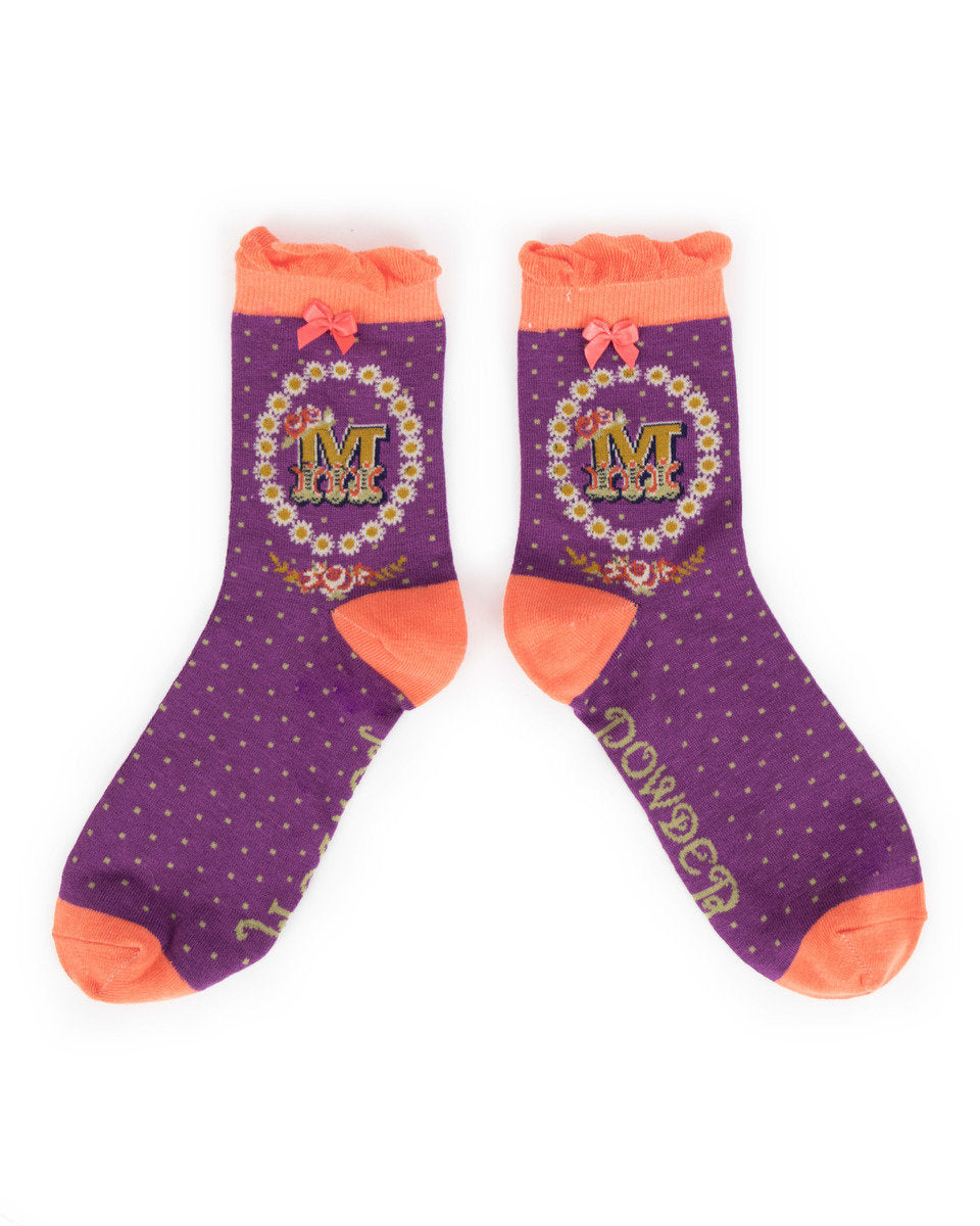 A-Z Alphabet Ankle Socks by Powder Designs