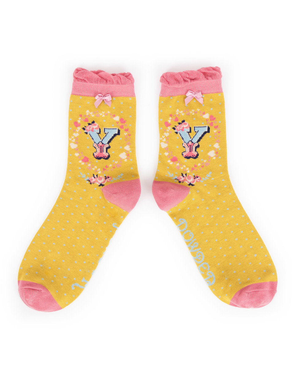A-Z Alphabet Ankle Socks by Powder Designs