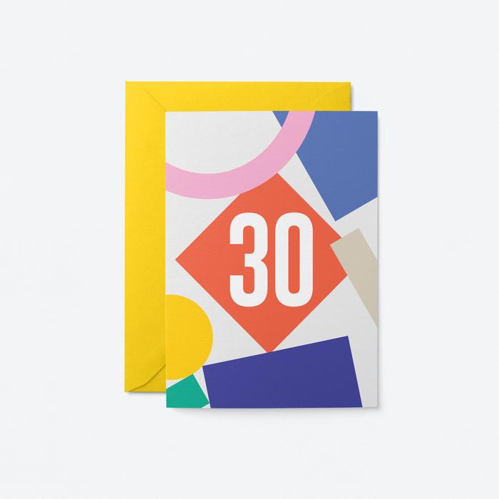 Age 30 Shapes Card